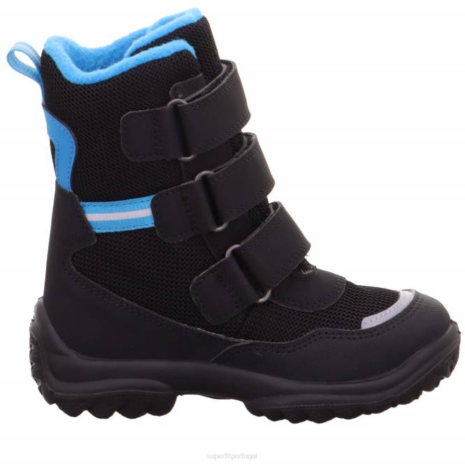 Superfit Preto Azul bebês snowcat - bota com fecho de velcro JFFX481