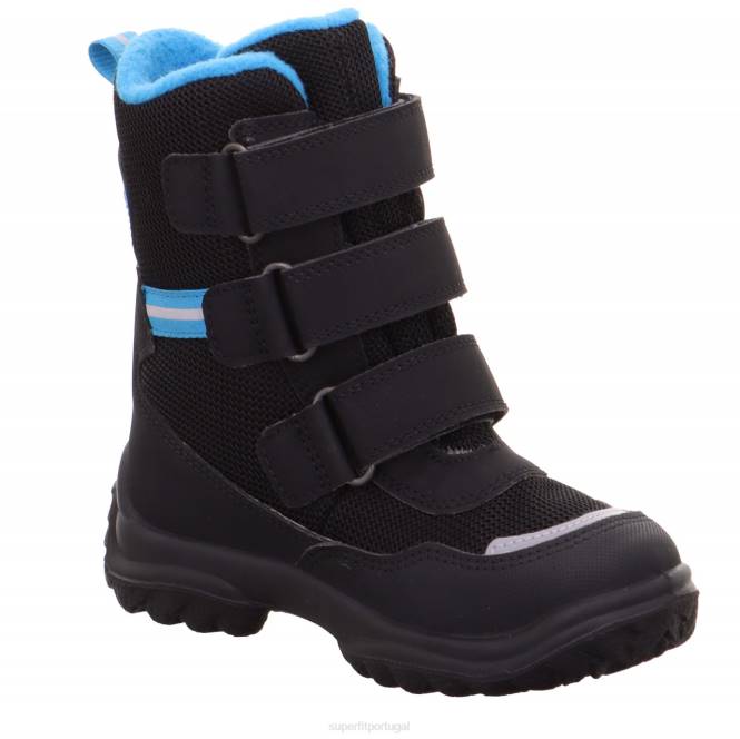 Superfit Preto Azul bebês snowcat - bota com fecho de velcro JFFX481