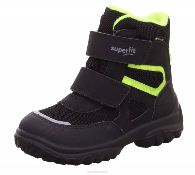 Superfit Preto amarelo bebês snowcat - bota com fecho de velcro JFFX493