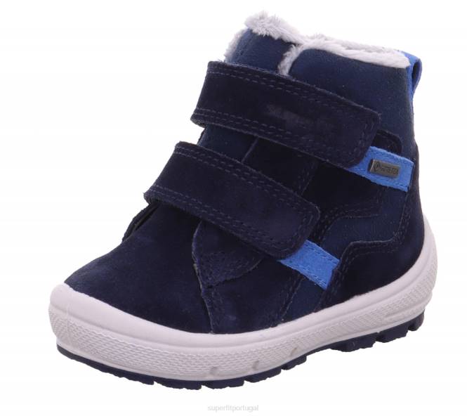 Superfit azul/azul claro bebês groovy - bota com fecho de velcro JFFX455