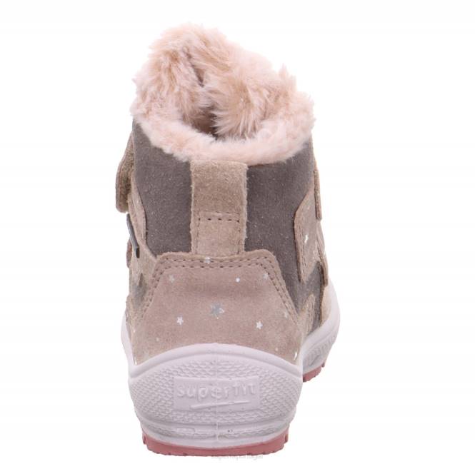Superfit bege/cinza bebês groovy - bota com fecho de velcro JFFX453