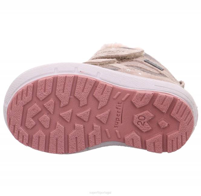 Superfit bege/cinza bebês groovy - bota com fecho de velcro JFFX453