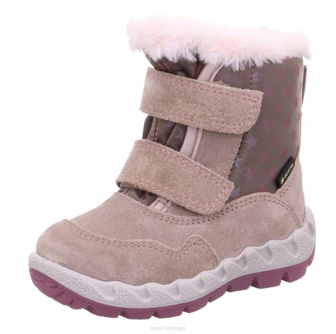 Superfit bege/rosa bebês icebird - bota com fecho de velcro JFFX492
