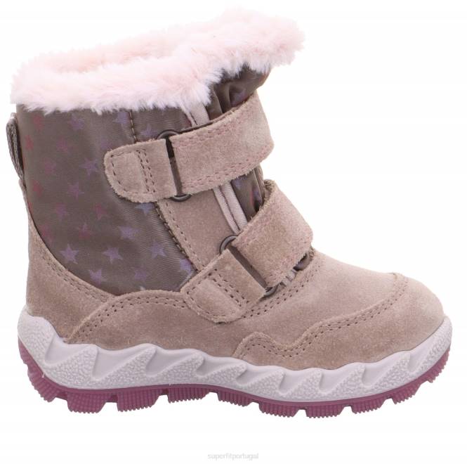 Superfit bege/rosa bebês icebird - bota com fecho de velcro JFFX492
