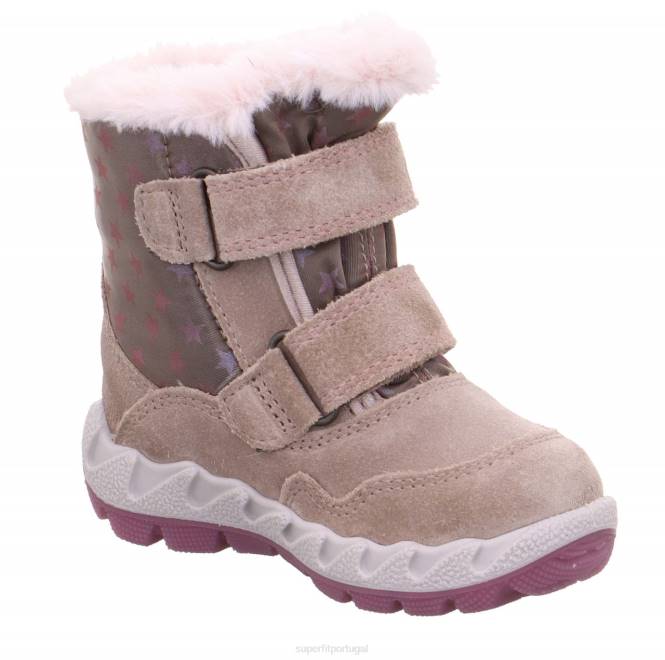 Superfit bege/rosa bebês icebird - bota com fecho de velcro JFFX492