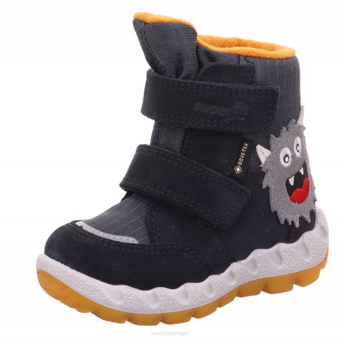 Superfit cinza/amarelo bebês icebird - bota com fecho de velcro JFFX451