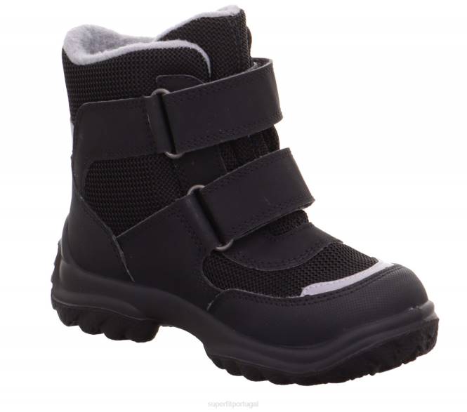 Superfit cinza escuro bebês snowcat - bota com fecho de velcro JFFX449