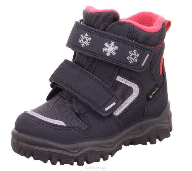 Superfit cinza/rosa bebês husky1 - bota com fecho de velcro JFFX479