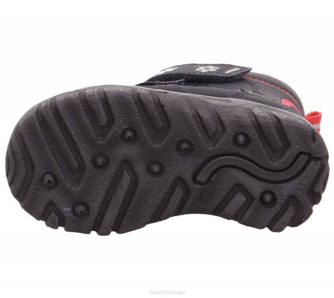 Superfit cinza/rosa bebês husky1 - bota com fecho de velcro JFFX479