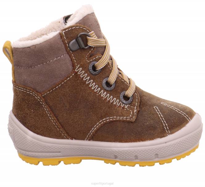Superfit marrom/amarelo bebês groovy - bota com cadarço JFFX464