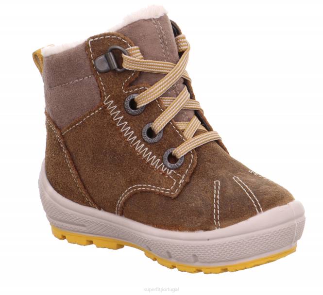 Superfit marrom/amarelo bebês groovy - bota com cadarço JFFX464