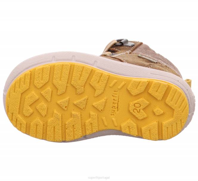 Superfit marrom/amarelo bebês groovy - bota com cadarço JFFX464