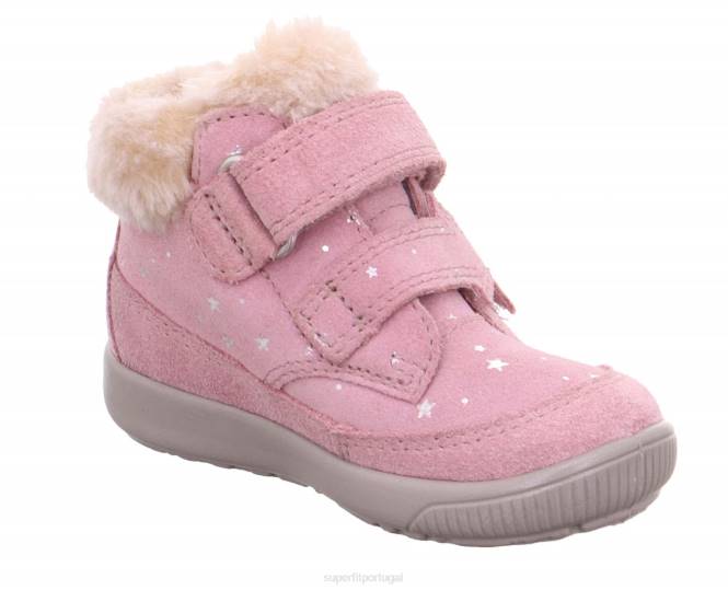 Superfit rosa bebês starlight - bota com fecho de velcro JFFX510