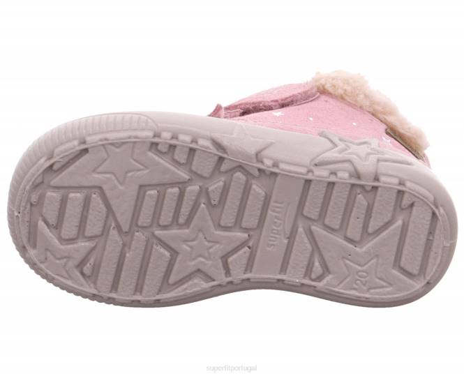 Superfit rosa bebês starlight - bota com fecho de velcro JFFX510