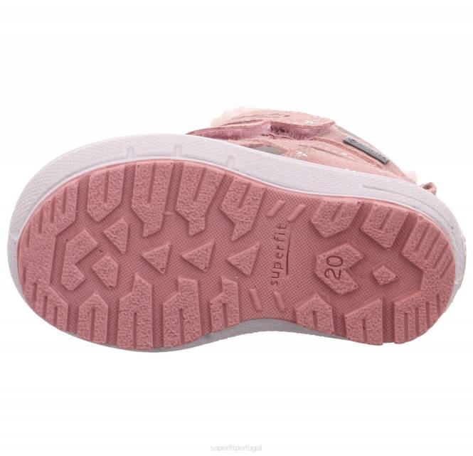 Superfit rosa/cinza bebês groovy - bota com fecho de velcro JFFX445