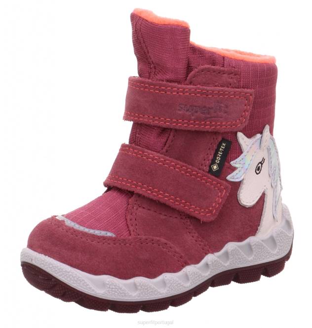 Superfit rosa/laranja bebês icebird - bota com fecho de velcro JFFX468