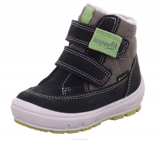 Superfit verde acinzentado bebês groovy - bota com fecho de velcro JFFX448