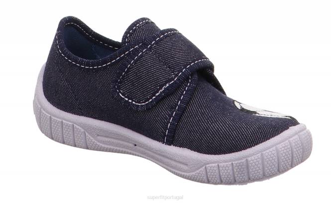 Superfit Branco azulado bebês conta - chinelo com fecho de velcro JFFX14