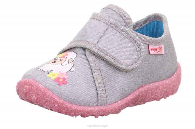 Superfit Branco cinzento bebês spotty - chinelo com fecho de velcro JFFX100