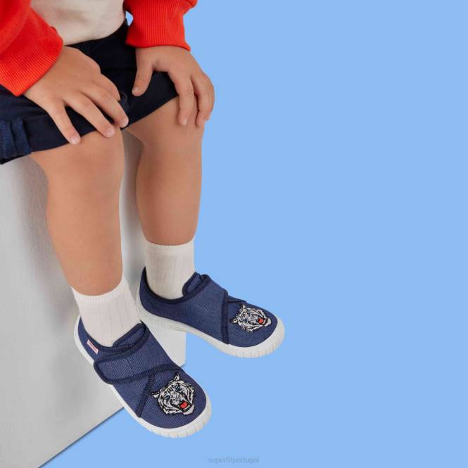 Superfit azul bebês conta - chinelo com fecho de velcro JFFX31