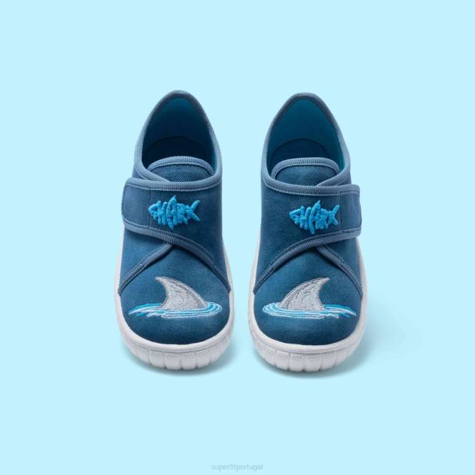 Superfit azul bebês conta - chinelo com fecho de velcro JFFX33