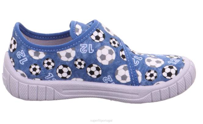 Superfit azul/multicolorido bebês conta - chinelo com fecho de velcro JFFX116