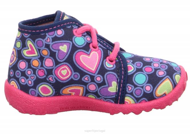 Superfit azul/multicolorido bebês spotty - chinelo com laço JFFX32