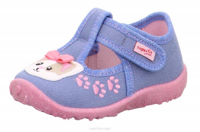 Superfit azul/rosa bebês spotty - chinelo com fecho de velcro JFFX54