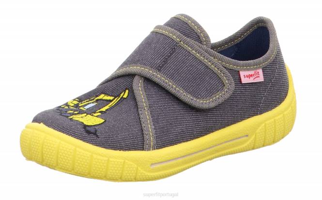 Superfit cinza/amarelo bebês conta - chinelo com fecho de velcro JFFX69