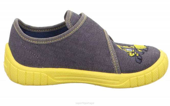 Superfit cinza/amarelo bebês conta - chinelo com fecho de velcro JFFX69