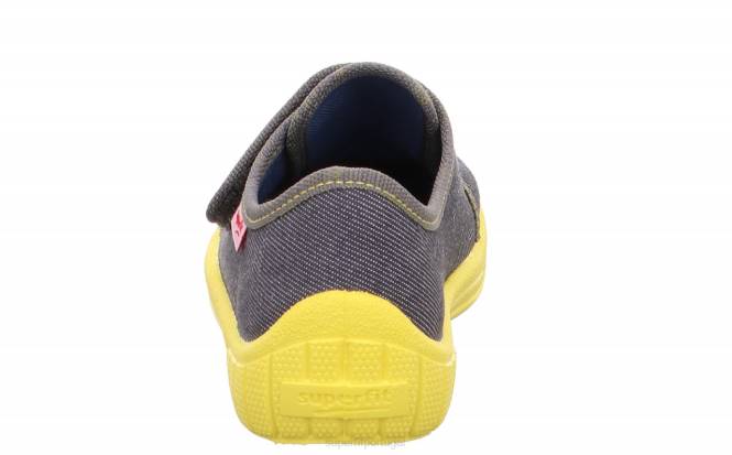 Superfit cinza/amarelo bebês conta - chinelo com fecho de velcro JFFX69
