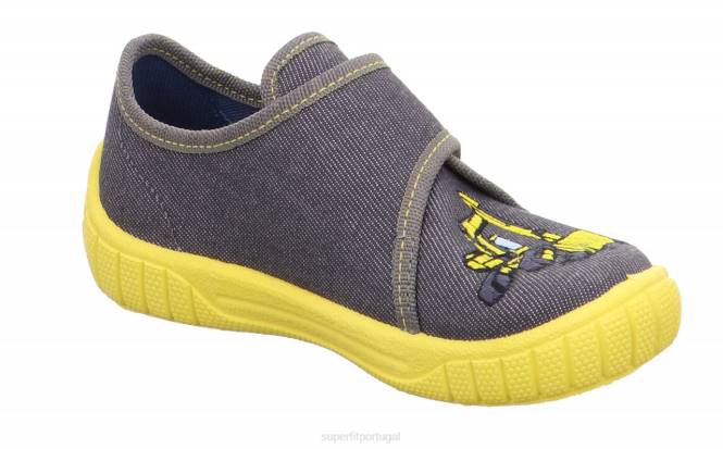 Superfit cinza/amarelo bebês conta - chinelo com fecho de velcro JFFX69