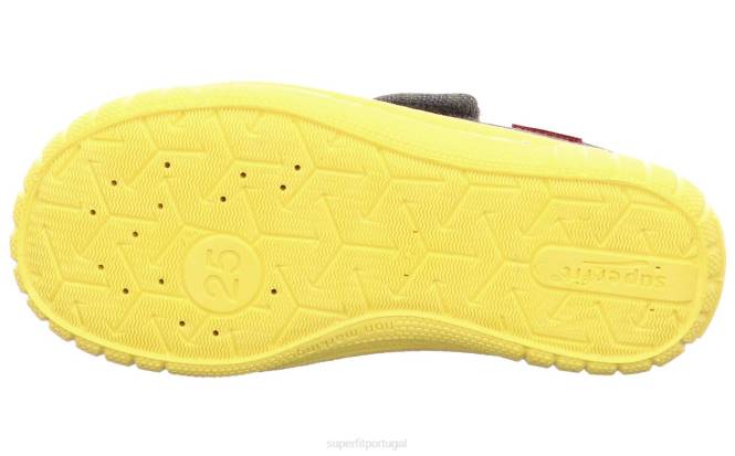 Superfit cinza/amarelo bebês conta - chinelo com fecho de velcro JFFX69