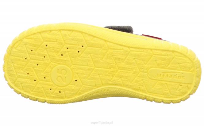 Superfit cinza/amarelo bebês conta - chinelo com fecho de velcro JFFX69