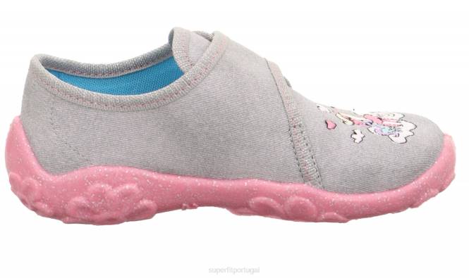 Superfit cinza claro bebês bonny - chinelo com fecho de velcro JFFX85