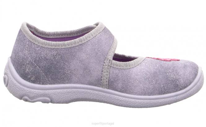 Superfit cinza claro/rosa bebês belinda - chinelo com fecho de velcro JFFX89