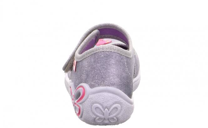 Superfit cinza claro/rosa bebês belinda - chinelo com fecho de velcro JFFX89