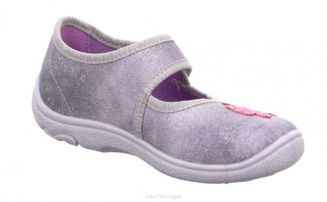 Superfit cinza claro/rosa bebês belinda - chinelo com fecho de velcro JFFX89