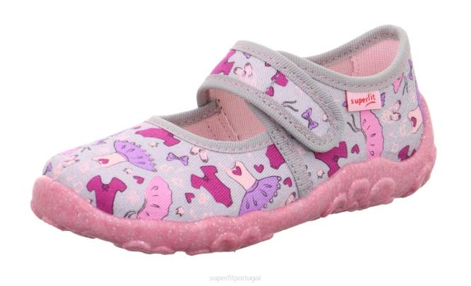 Superfit cinza/multicolorido bebês bonny - chinelo com fecho de velcro JFFX105
