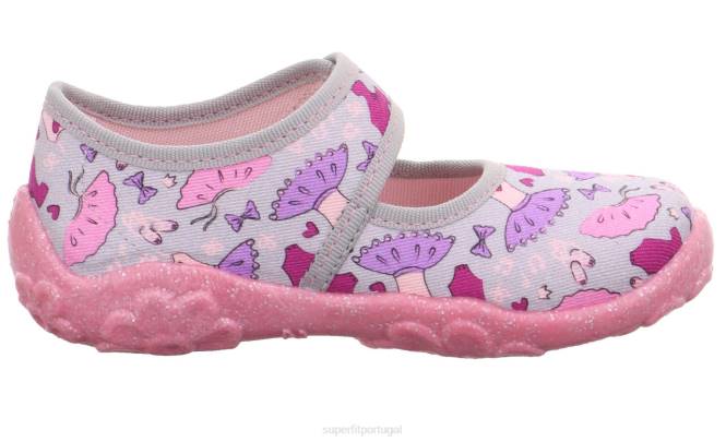Superfit cinza/multicolorido bebês bonny - chinelo com fecho de velcro JFFX105