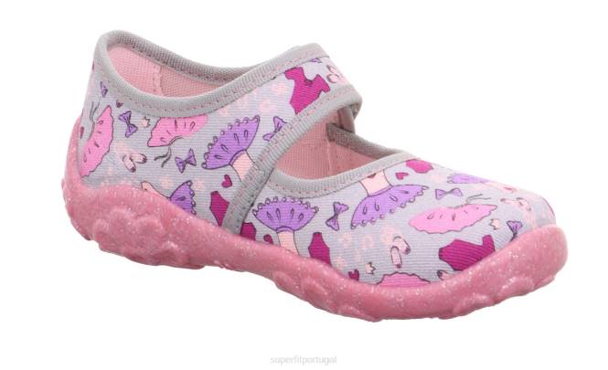 Superfit cinza/multicolorido bebês bonny - chinelo com fecho de velcro JFFX105