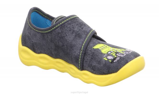 Superfit cinza/multicolorido bebês bubble - chinelo com fecho de velcro JFFX130