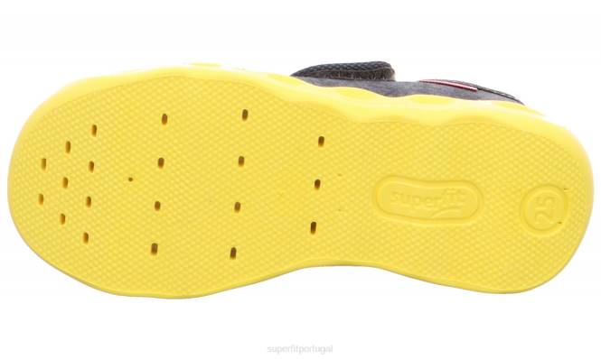Superfit cinza/multicolorido bebês bubble - chinelo com fecho de velcro JFFX130