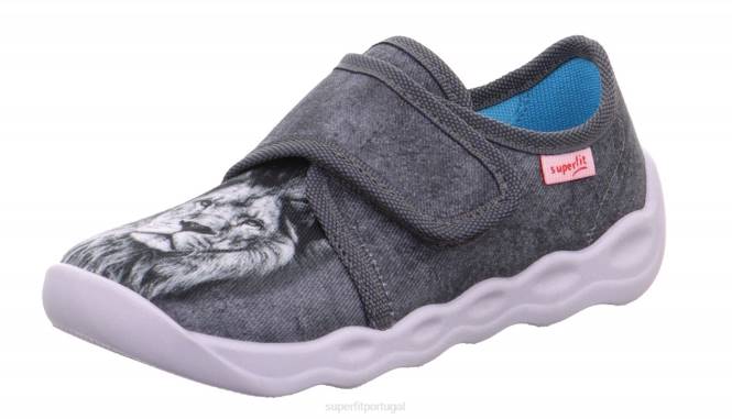 Superfit cinza/multicolorido bebês bubble - chinelo com fecho de velcro JFFX136