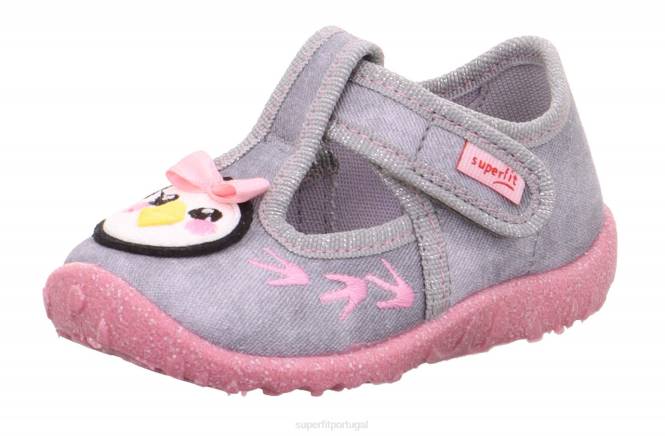 Superfit cinza/multicolorido bebês spotty - chinelo com fecho de velcro JFFX112