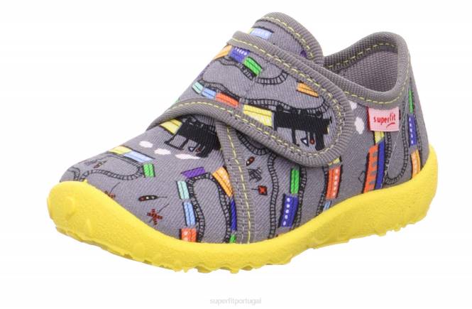 Superfit cinza/multicolorido bebês spotty - chinelo com fecho de velcro JFFX162