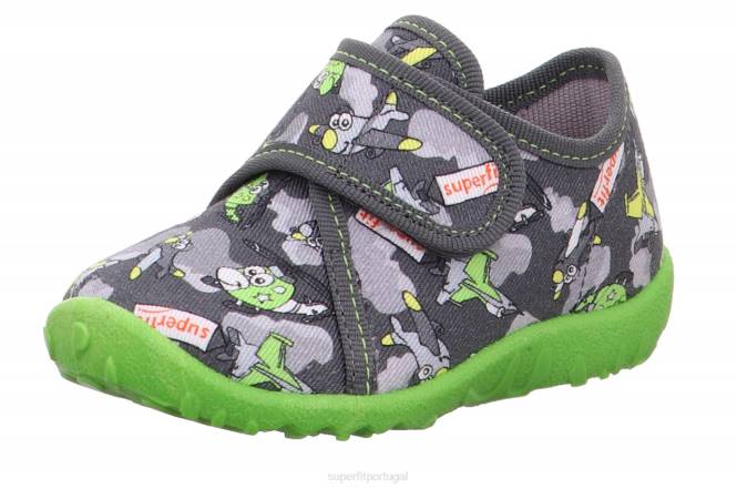 Superfit cinza/multicolorido bebês spotty - chinelo com fecho de velcro JFFX84