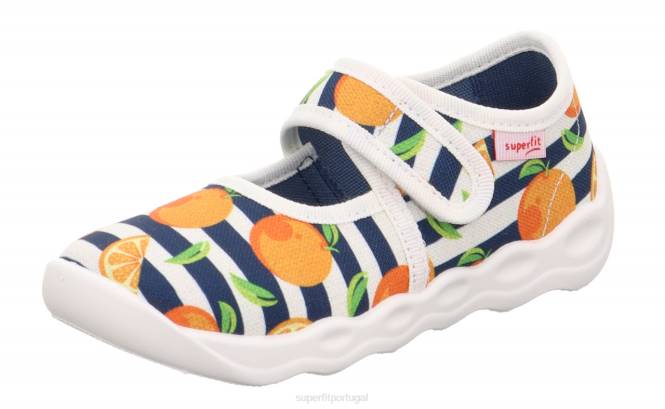 Superfit laranja/multicolorido bebês bubble - chinelo com fecho de velcro JFFX17