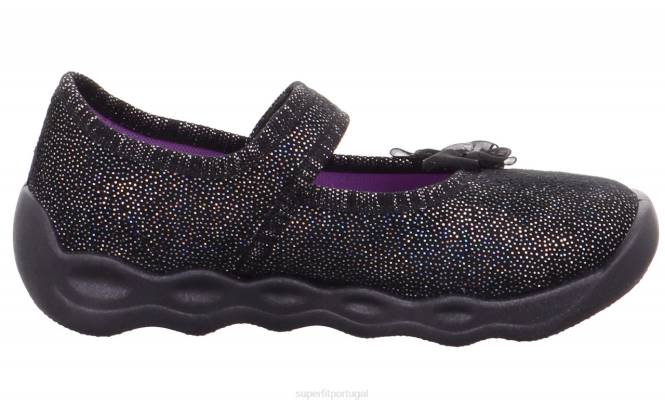 Superfit preto bebês bubble - chinelo com fecho de velcro JFFX144