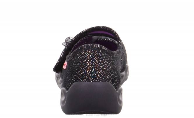 Superfit preto bebês bubble - chinelo com fecho de velcro JFFX144